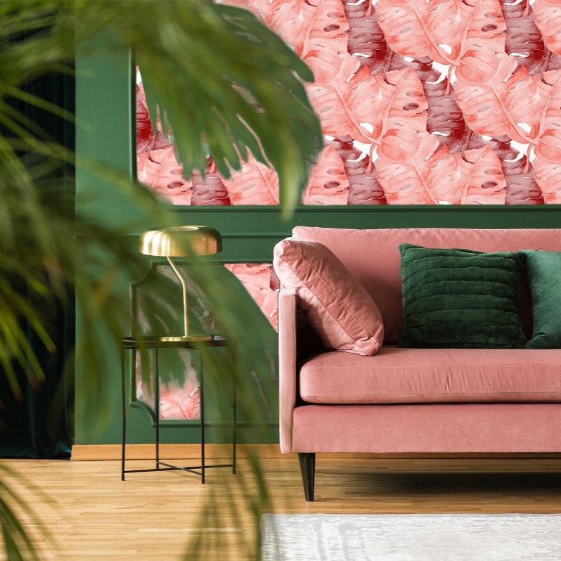 Mesa Walk Pink Tropical Wallpaper