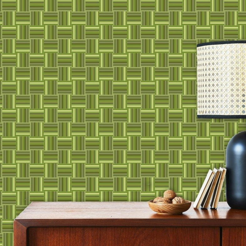 Advent Way Green Mid-Century Modern Wallpaper