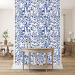 Load image into Gallery viewer, Abberely Mews Victorian Blue Toile Wallpaper
