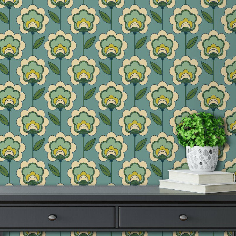 Estelle Avenue Retro Floral Wallpaper