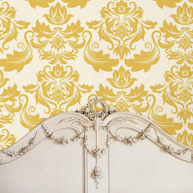 Victoria Gold Damask Victorian Wallpaper