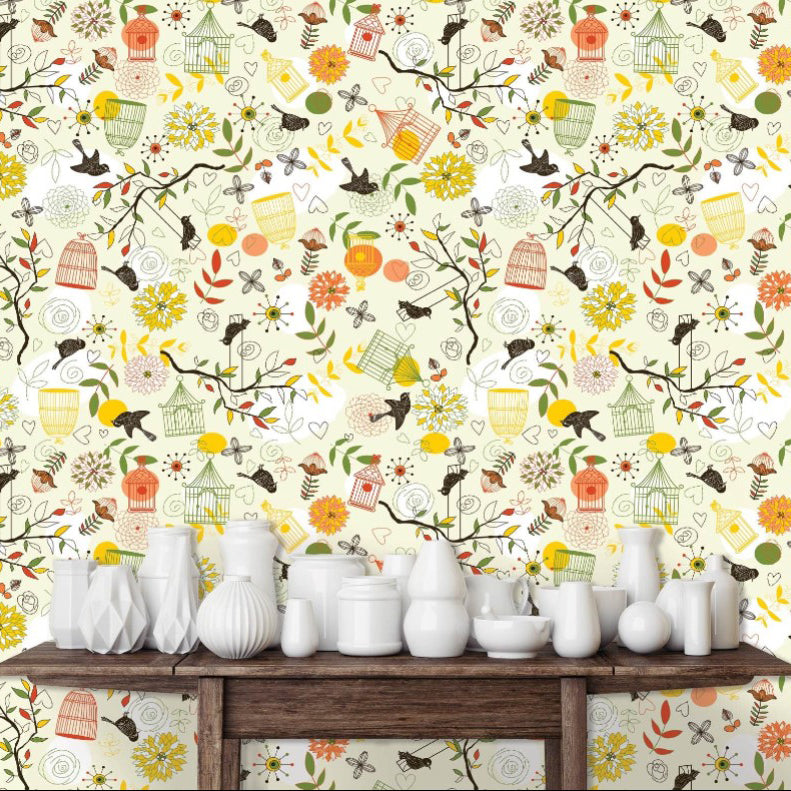 Brenda Gardens Whimsical Botanical Wallpaper