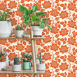 Load image into Gallery viewer, Alice Avenue Orange Vintage Floral Wallpaper
