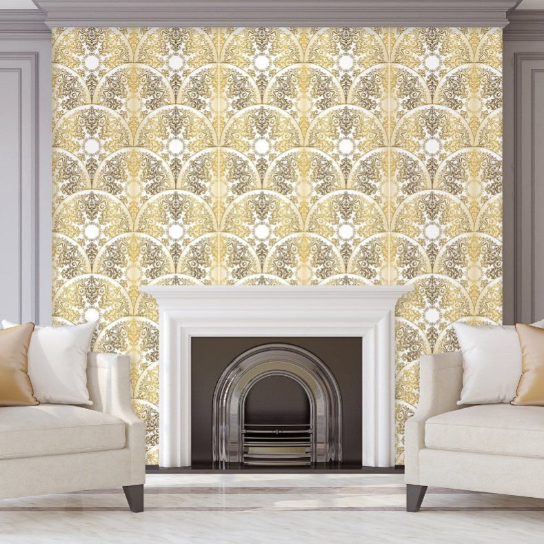 Bishops Avenue Gold Art Deco Wallpaper