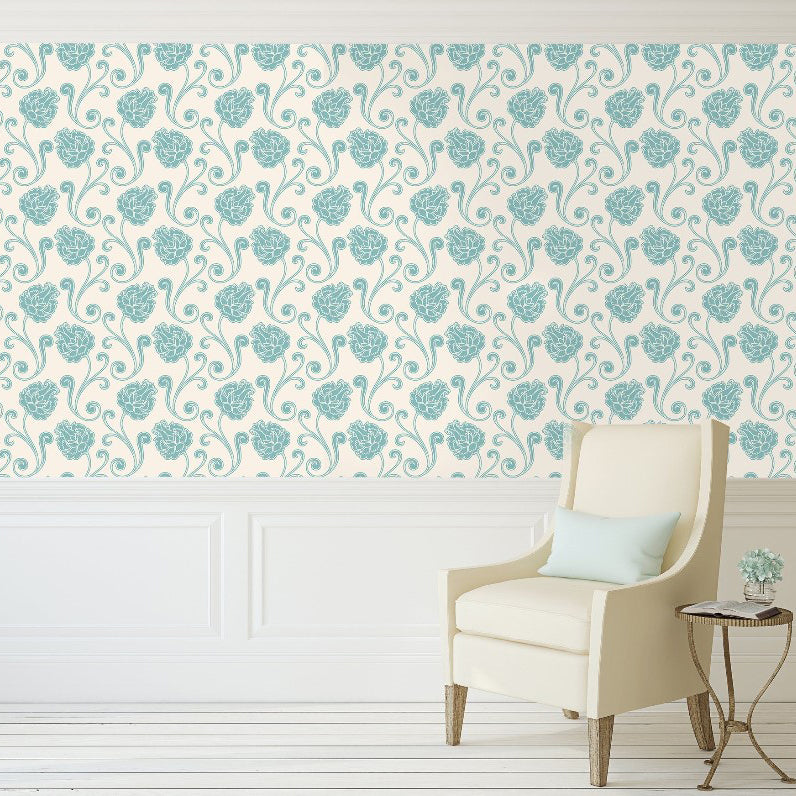 Shelby Lane Blue Floral Wallpaper