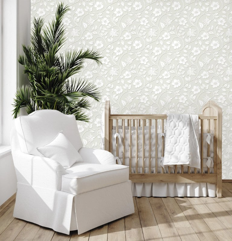 Corbet Court Neutral Floral Wallpaper