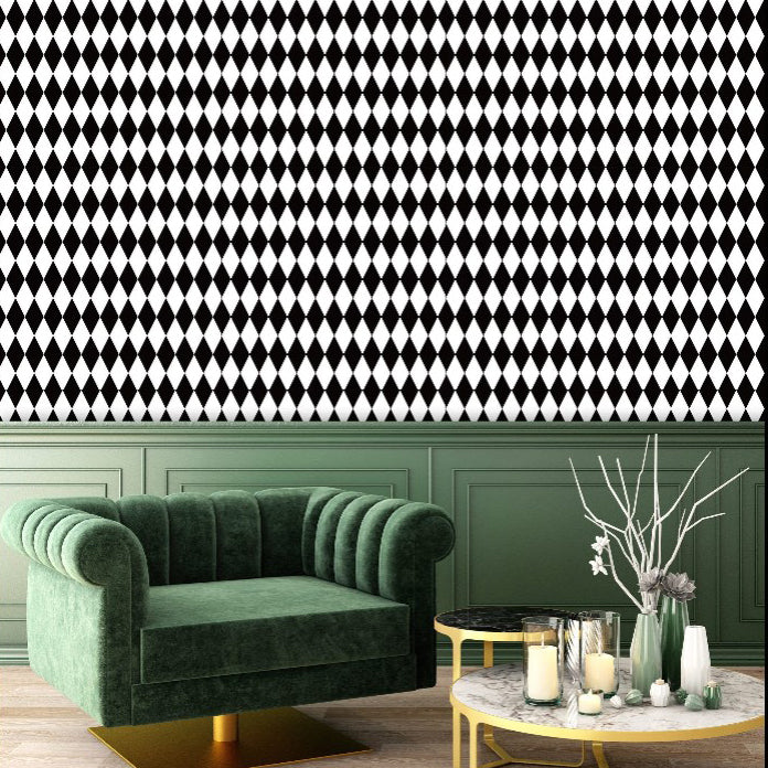 Harlequin Black and White Geometric Wallpaper