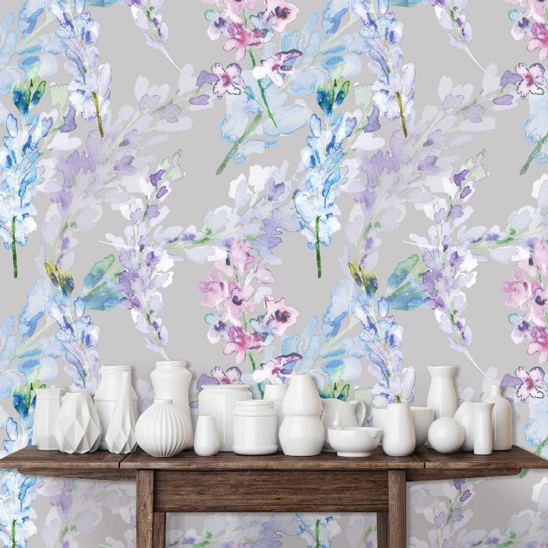 Ebury Mews Watercolor Floral Wallpaper