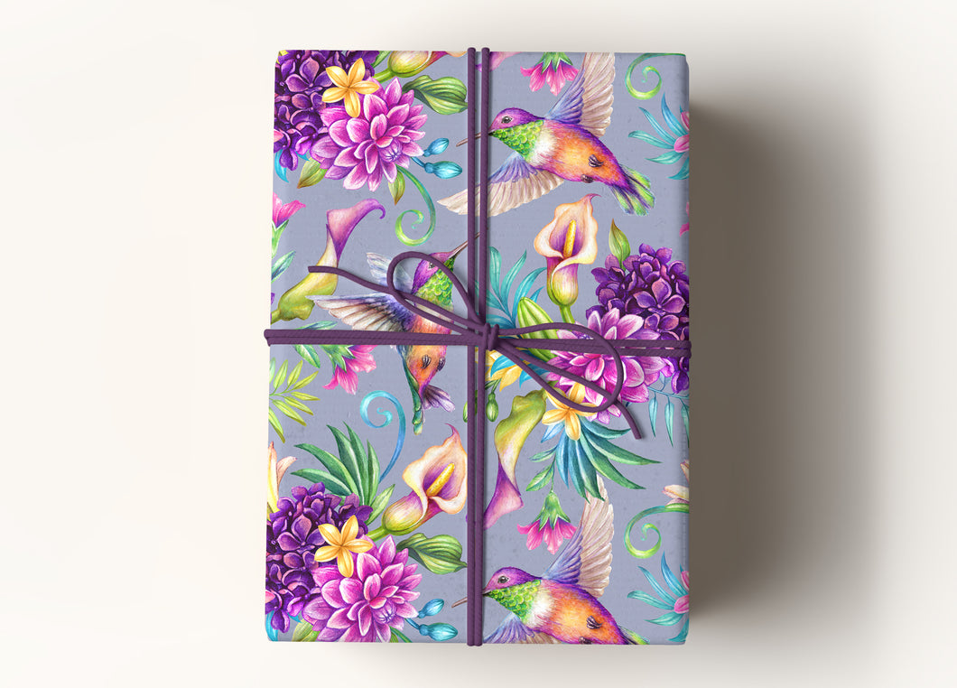 Belleaire Gardens Hummingbird Premium Gift Wrapping Paper