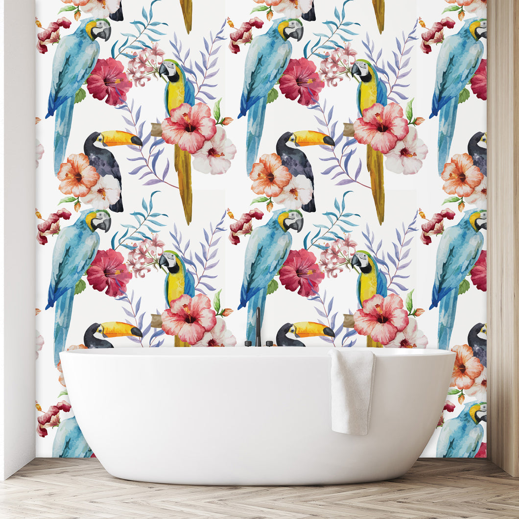 Wilde Close Bold Tropical Parrot Wallpaper