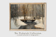 Load image into Gallery viewer, Vintage Snowy Landscape with Creek and Bridge in Winter
