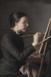 Load image into Gallery viewer, The Painter Agnes Paulsen at Her Easel, by Julius Paulsen, circa 1886
