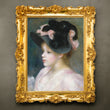 Load image into Gallery viewer, Young Girl in a Pink and Black Hat, by Pierre-Auguste Renoir, circa 1890
