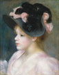 Load image into Gallery viewer, Young Girl in a Pink and Black Hat, by Pierre-Auguste Renoir, circa 1890
