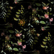 Load image into Gallery viewer, Dark black Victorian botanical floral Chinoiseries peel and stick wallpaper.
