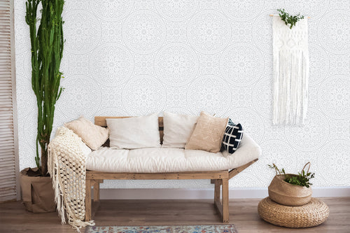 Boho geometric peel and stick wallpaper