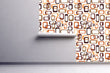 Load image into Gallery viewer, Mid-century modern peel and stick wallpaper
