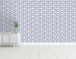 Load image into Gallery viewer, Blue geometric Mid-century peel and stick wallpaper
