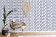 Load image into Gallery viewer, Blue geometric Mid-century peel and stick wallpaper
