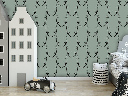 Scandinavian deer antler peel and stick wallpaper
