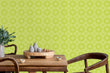 Load image into Gallery viewer, Green vintage retro Mid-century Modern peel and stick wallpaper
