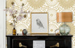 Load image into Gallery viewer, Gold floral peel and stick wallpaper
