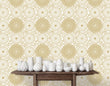 Load image into Gallery viewer, Gold floral peel and stick wallpaper
