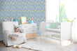 Load image into Gallery viewer, Blue and yellow girl&#39;s room butterfly peel and stick wallpaper
