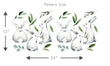 Load image into Gallery viewer, Watercolor bunny rabbit botanical peel and stick wallpaper
