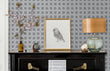 Load image into Gallery viewer, Grey Mid-century Modern geometric peel and stick wallpaper
