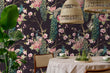 Load image into Gallery viewer, Antique Chinoiserie black and pink peacock peel and stick wallpaper
