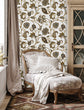 Load image into Gallery viewer, Gold and blue Victorian baroque peel and stick wallpaper
