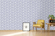 Load image into Gallery viewer, Blue geometric Mid-century peel and stick wallpaper
