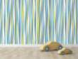 Load image into Gallery viewer, Blue and green striped peel and stick wallpaper
