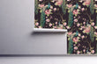 Load image into Gallery viewer, Antique Chinoiserie black and pink peacock peel and stick wallpaper
