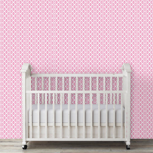 Pink girl geometric peel and stick wallpaper