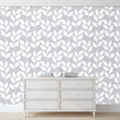 Load image into Gallery viewer, Grey botanical peel and stick wallpaper
