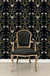 Load image into Gallery viewer, Botanical Victorian dark floral wallpaper
