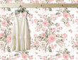 Load image into Gallery viewer, Victorian pink roses floral peel and stick wallpaper
