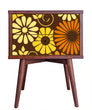 Load image into Gallery viewer, Vintage Mid-century modern floral orange and brown peel and stick wallpaper
