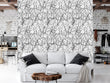Load image into Gallery viewer, Botanical bare branches black and white peel and stick wallpaper
