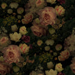 Load image into Gallery viewer, Antique Victorian dark floral rose botanical peel and stick wallpaper

