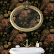 Load image into Gallery viewer, Antique Victorian dark floral rose botanical peel and stick wallpaper
