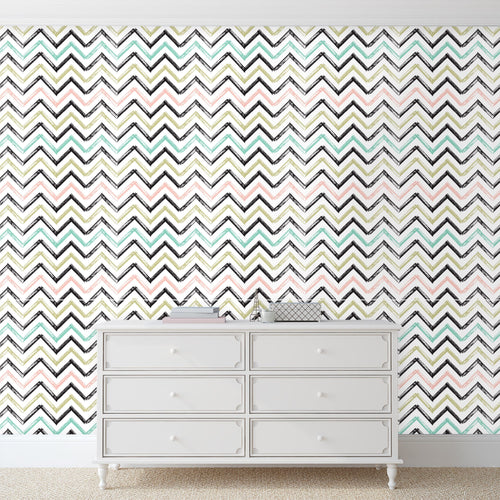 Marlee Ln. Chevron Striped Wallpaper