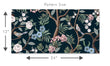 Load image into Gallery viewer, Chinoiserie dark floral peel and stick wallpaper
