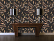 Load image into Gallery viewer, Black and gold leaves peel and stick wallpaper
