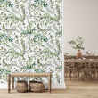 Load image into Gallery viewer, Botanical watercolor peel and stick wallpaper
