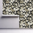 Load image into Gallery viewer, Dark floral Chinoiserie Peel and Stick Wallpaper
