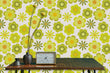 Load image into Gallery viewer, Mid-century modern floral peel and stick wallpaper
