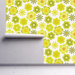 Load image into Gallery viewer, Mid-century modern floral peel and stick wallpaper
